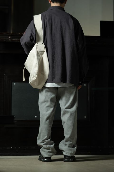 Pinstripe Contrast — C.E Coloured Cotton Twill Open Shirt Charcoal × Kris Van Assche × FRED PERRY