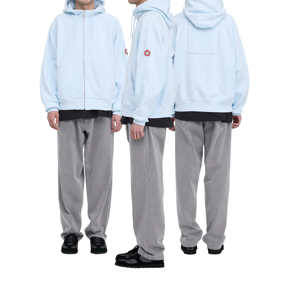 Solid Big Heavy Zip Hoody Blue