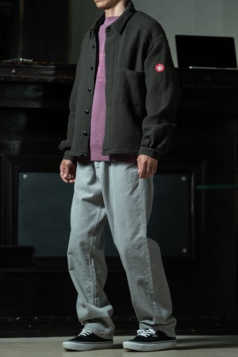 Pink Paradigm — C.E Overdye Paradigm Crew Neck × Cotton Gauze Short Shirt Jacket