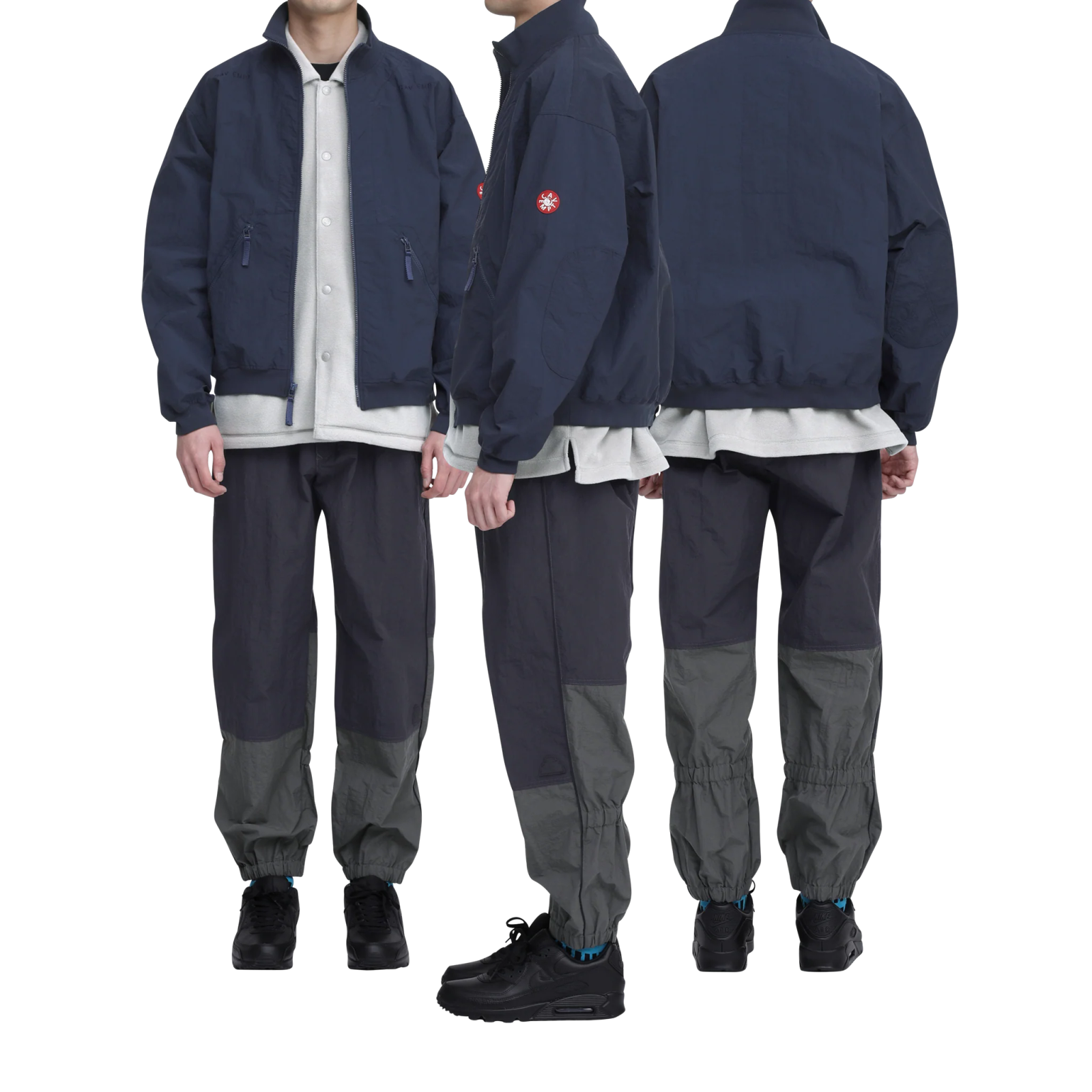 Nylon Split Warm Up Pants Black