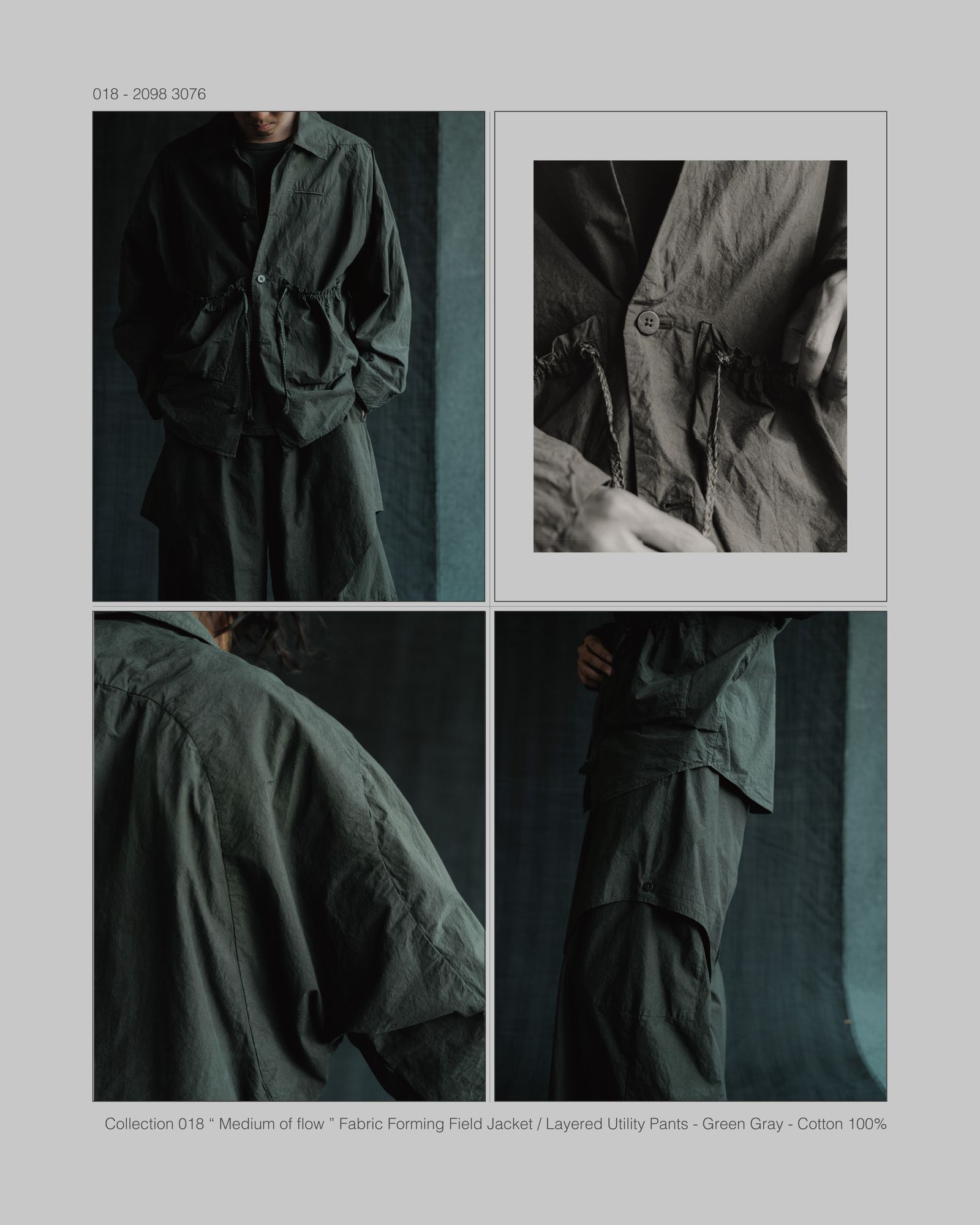 Fabric Forming Field Jacket Green Gray