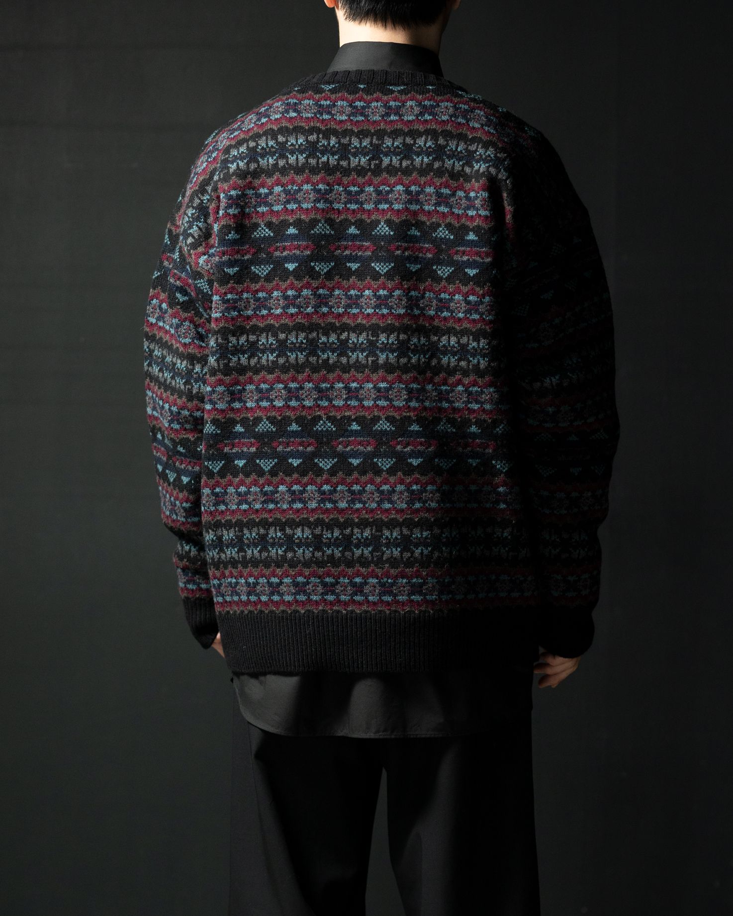 RAF SIMONS - 【ラスト1点（2）】Fair Isle jacquard V-neck sweater 