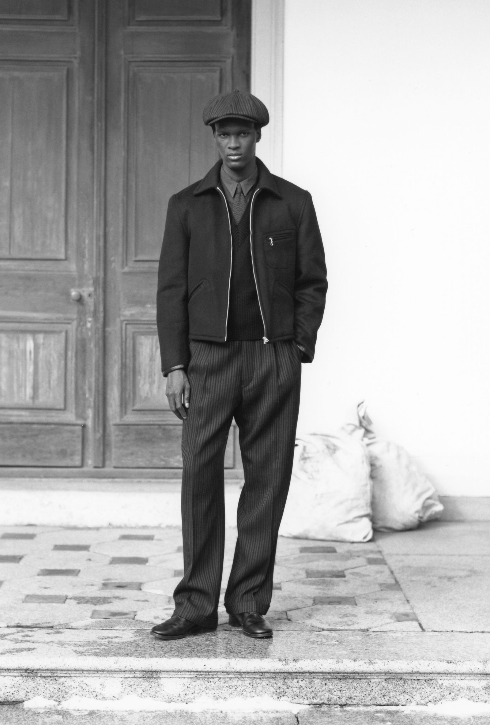 Lot.332 LEATHER-PIPED CUFF SPORTS JACKET - TAIGA TAKAHASHI