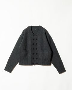 LOT.506 DB CARDIGAN CASHMERE WOOL CHARCOAL - TAIGA TAKAHASHI