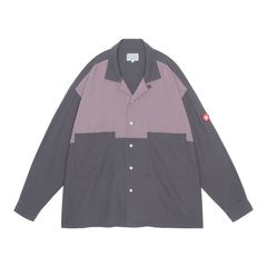 Coloured Cotton Twill Open Shirt Charcoal