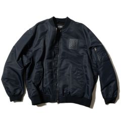 Classic bomber with leather patch Navy