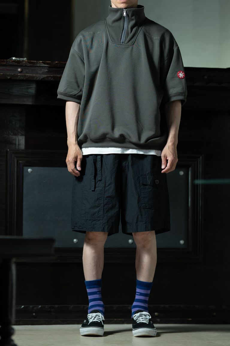 Jersey × Field Work — C.E PE Jersey Half Zip × amachi. Field Work Shorts、ストリートとクラフトを橋渡しするショーツスタイル