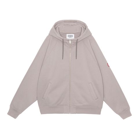 Solid Big Heavy Zip Hoody Beige