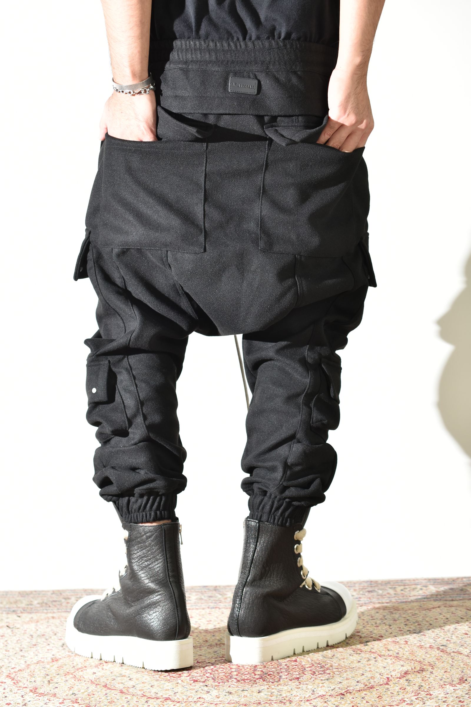 Knit Jersey Military Sarrouel Easy Pants"Black" / ニットジャージーミリタリーサルエルイージーパンツ"ブラック"