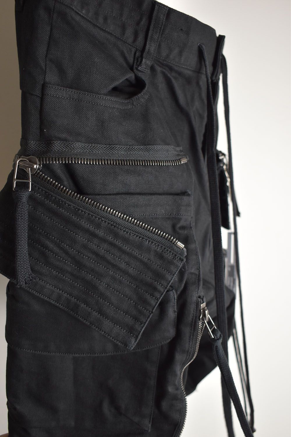 Stretch Denim Multi Pocket Cargo Jog Pants"Black" / ストレッチデニムマルチポケットカーゴジョグパンツ"ブラック"