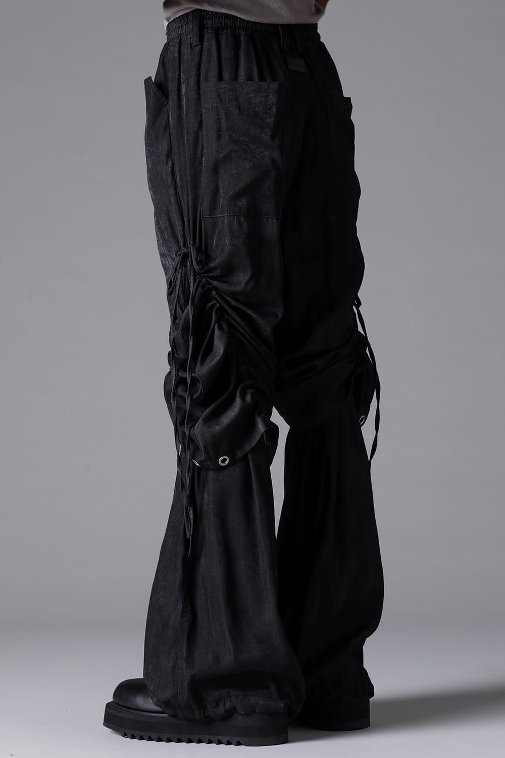 《2026SS先行予約》Layerd Gather Wide Pants"Black / Uneven D.Grey / Uneven Grey" / レイヤードギャザーワイドパンツ"ブラック/アンイーブンダークグレー/アンイーブングレー"