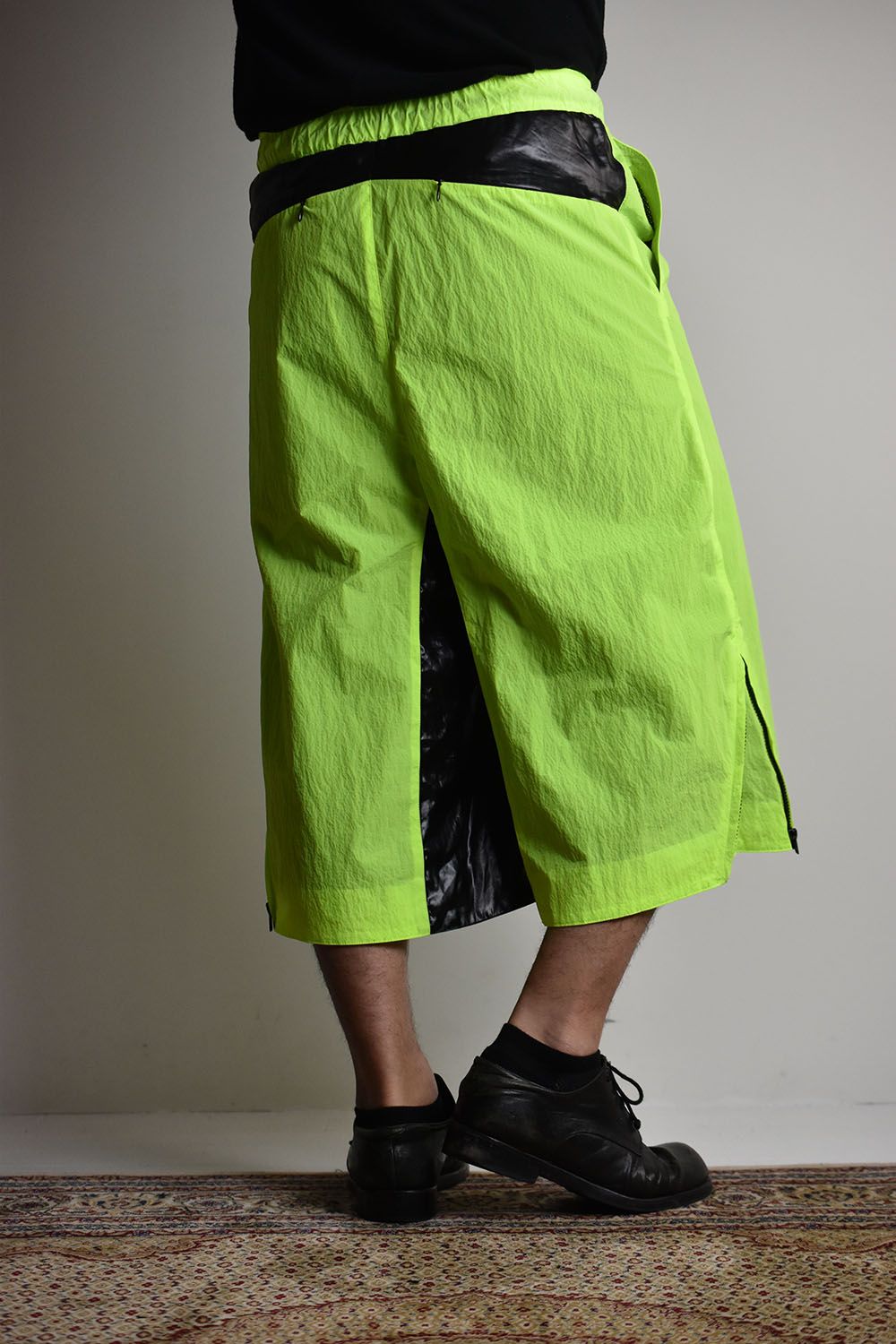 Modulation Zip Wide Shorts"Lime Yellow"/ モジュレーションジップワイドショーツ"ライムイエロー"