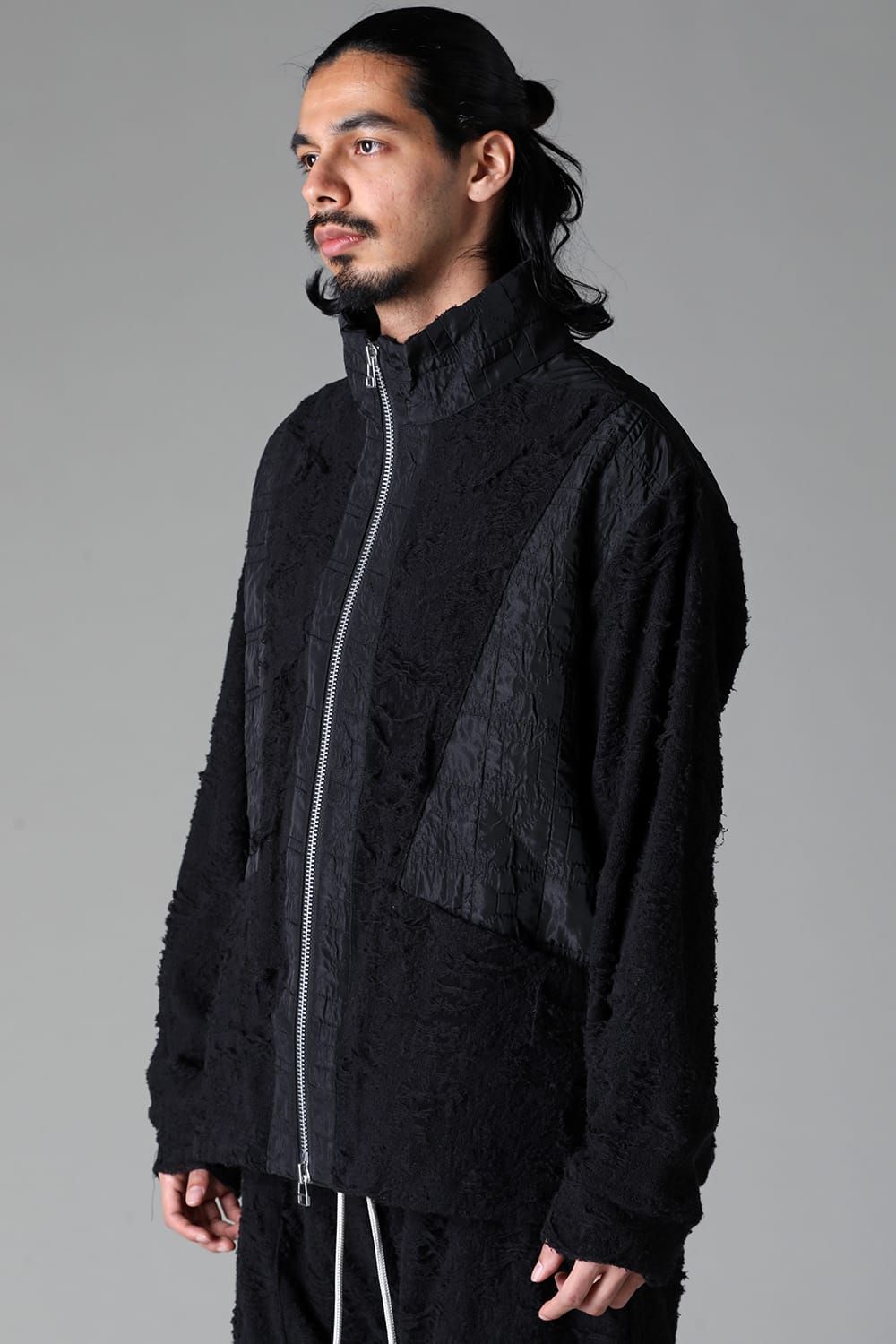 《2025AW先行予約》Damage Pile × Nylon  Combi Track Jacket"Black" / ダメージパイル×ナイロン コンビトラックジャケット"ブラック"