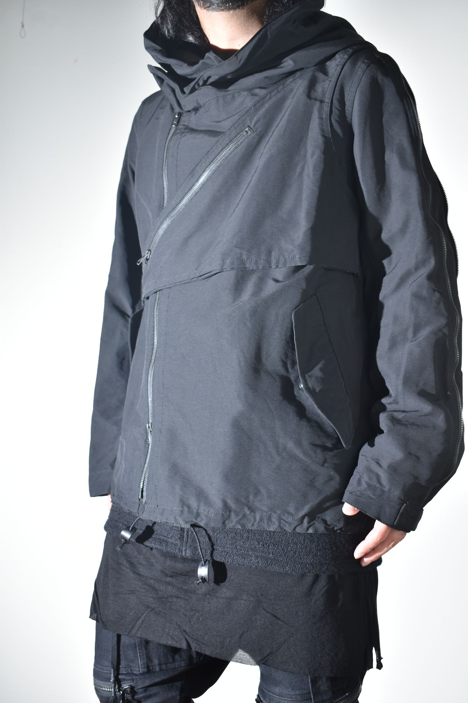 Multi Zip Short Mods Coat"Black" / マルチジップショートモッズコート"ブラック"