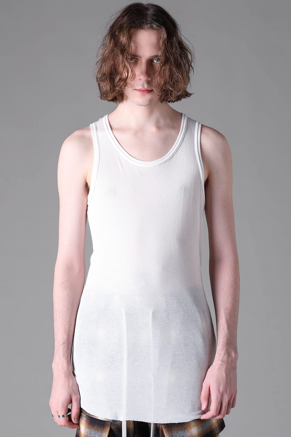 《2026AW先行予約》Back Printed Rib Tank Top"Black / D.Grey / Ivory /Khaki"バックプリントリブタンクトップ"ブラック/ダークグレー/アイボリー/カーキ"