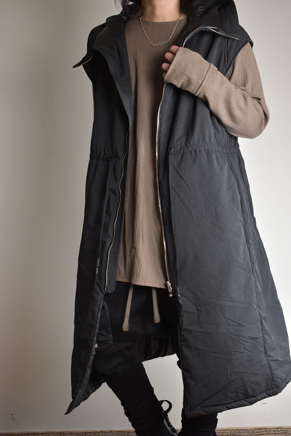 Chill Buster Sleeve Less Long Parka"Black"/チルバスタースリーブレスロングパーカー"ブラック"