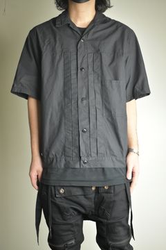 Rip Stop Open Collar Shirt"Black" / リップストップオープンカラーシャツ"Black"
