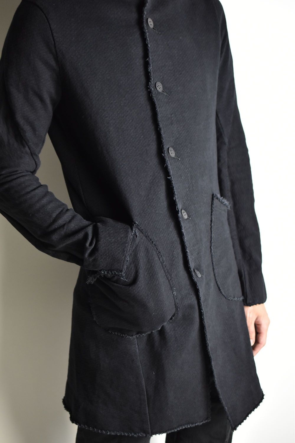 Heavy cotton jersey Long Jacket"Black"/ヘビーコットンジャージーロングジャケット