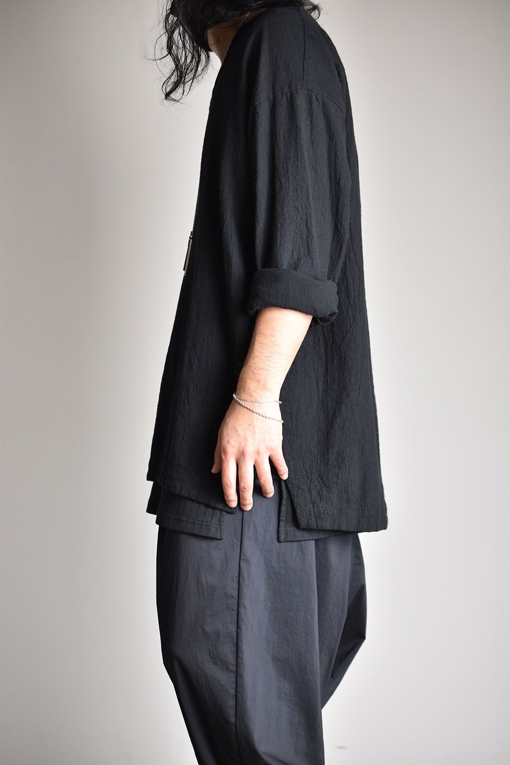 Linen Shirts Pullover"Black"/リネンシャツプルオーバー"ブラック"
