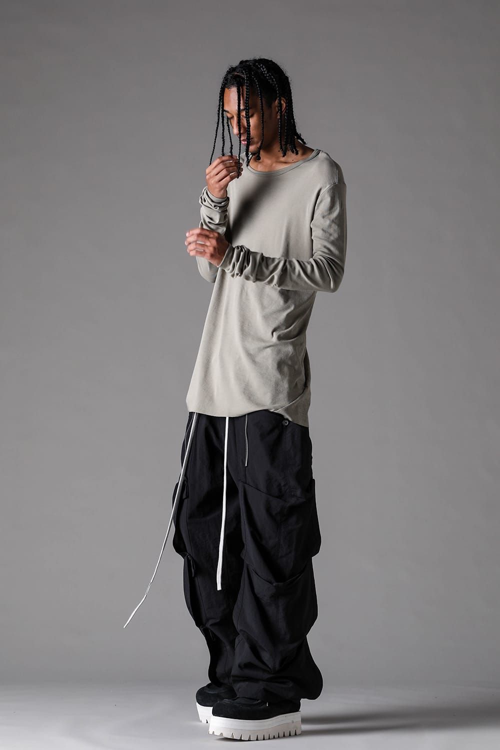 《2027SS先行予約》High Twist Rib Jersey Long Sleeve Tee "Black/ Sage Green / Brown / L.Grey / White "/ハイツイストリブジャージーロングスリーブTee"ブラック/セージグリーン/ブラウン/ライトグレー/ホワイト"