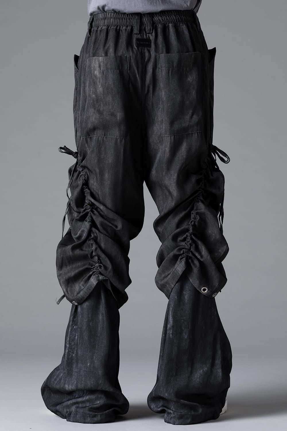 《2026SS先行予約》Layerd Gather Wide Pants"Black / Uneven D.Grey / Uneven Grey" / レイヤードギャザーワイドパンツ"ブラック/アンイーブンダークグレー/アンイーブングレー"