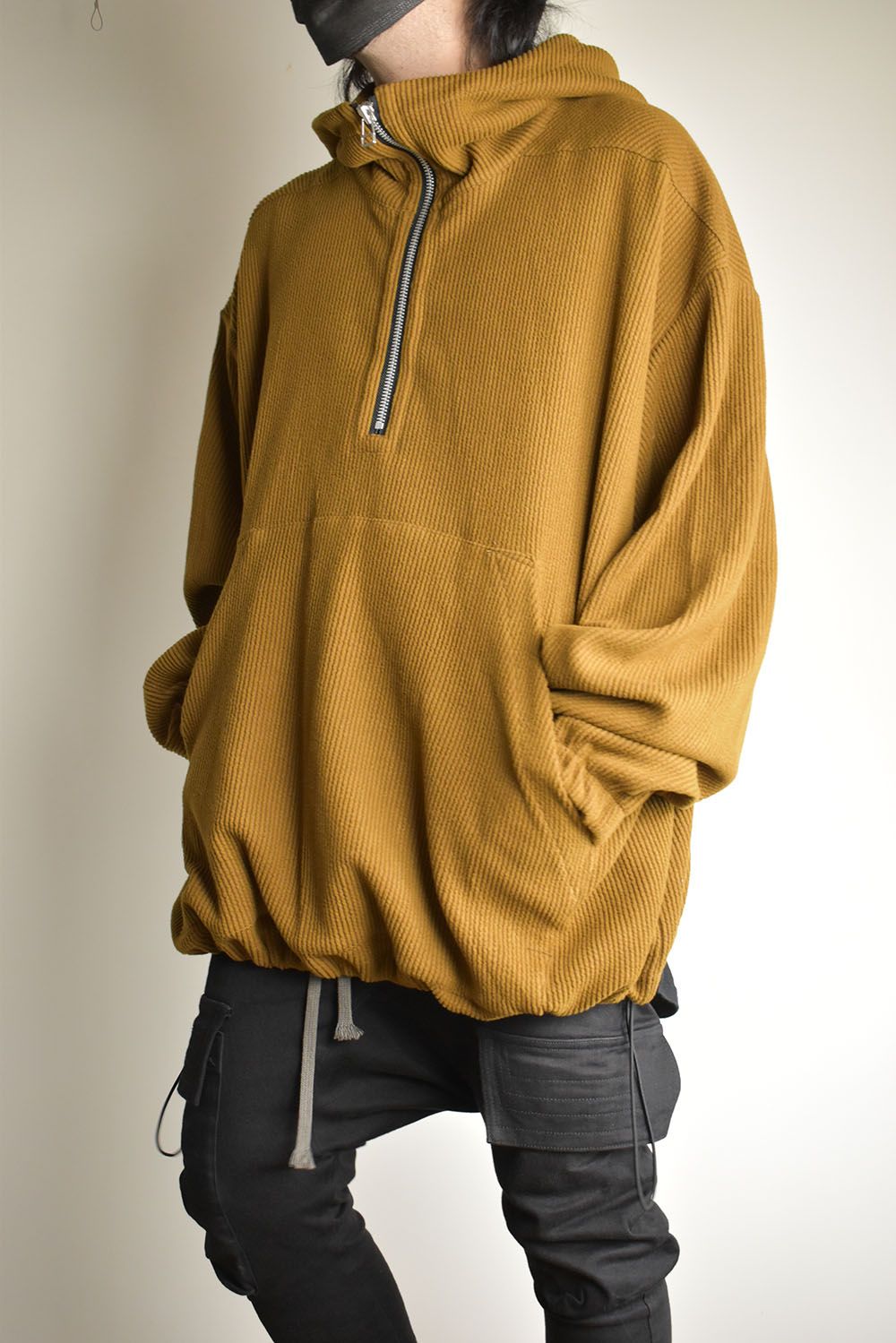 Kint Corduroy Hoodie"Camel" / ニットコーデュロイフーディ"キャメル"