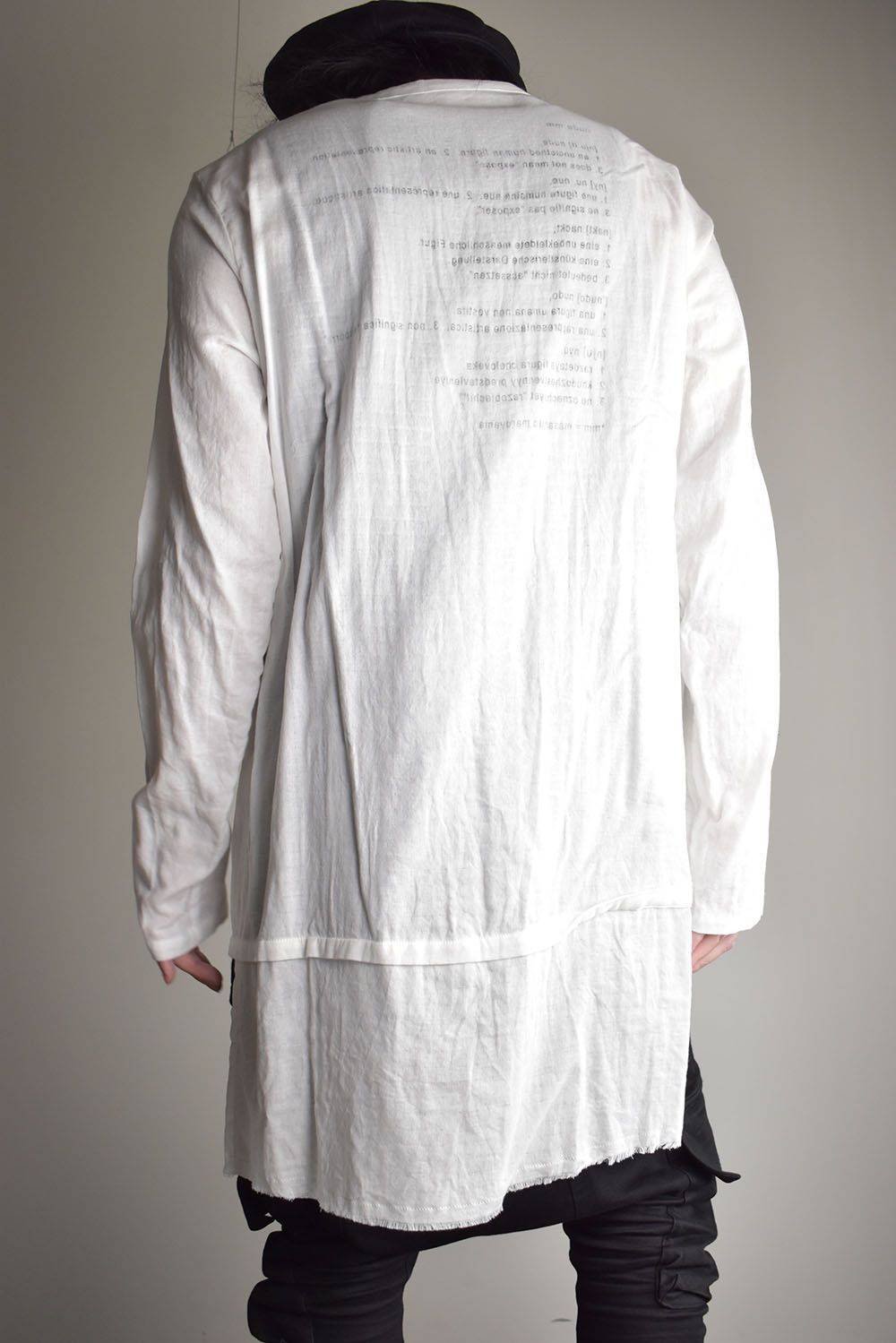 Round Neck Reversible Gauze Shirt"Off White" / ラウンドネックリバーシブルガーゼシャツ"オフホワイト"