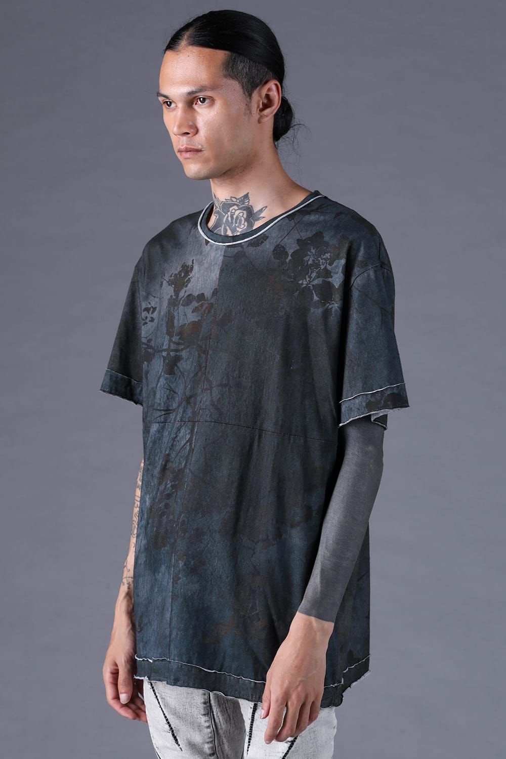 《2027SS先行予約分》Inkjet-Printed 30/- Cotton S/ST-Shirt"Charcoal" / インクジェットプリント30/-天竺ショートスリーブTee"チャコール"