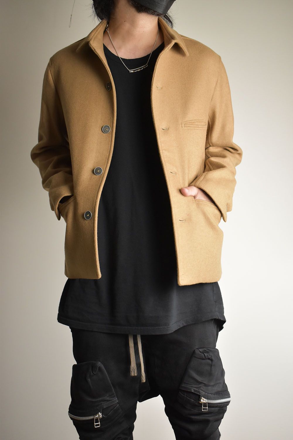 Wool Cashmere Work Jacket"Camel" / ウールカシミアワークジャケット"キャメル"