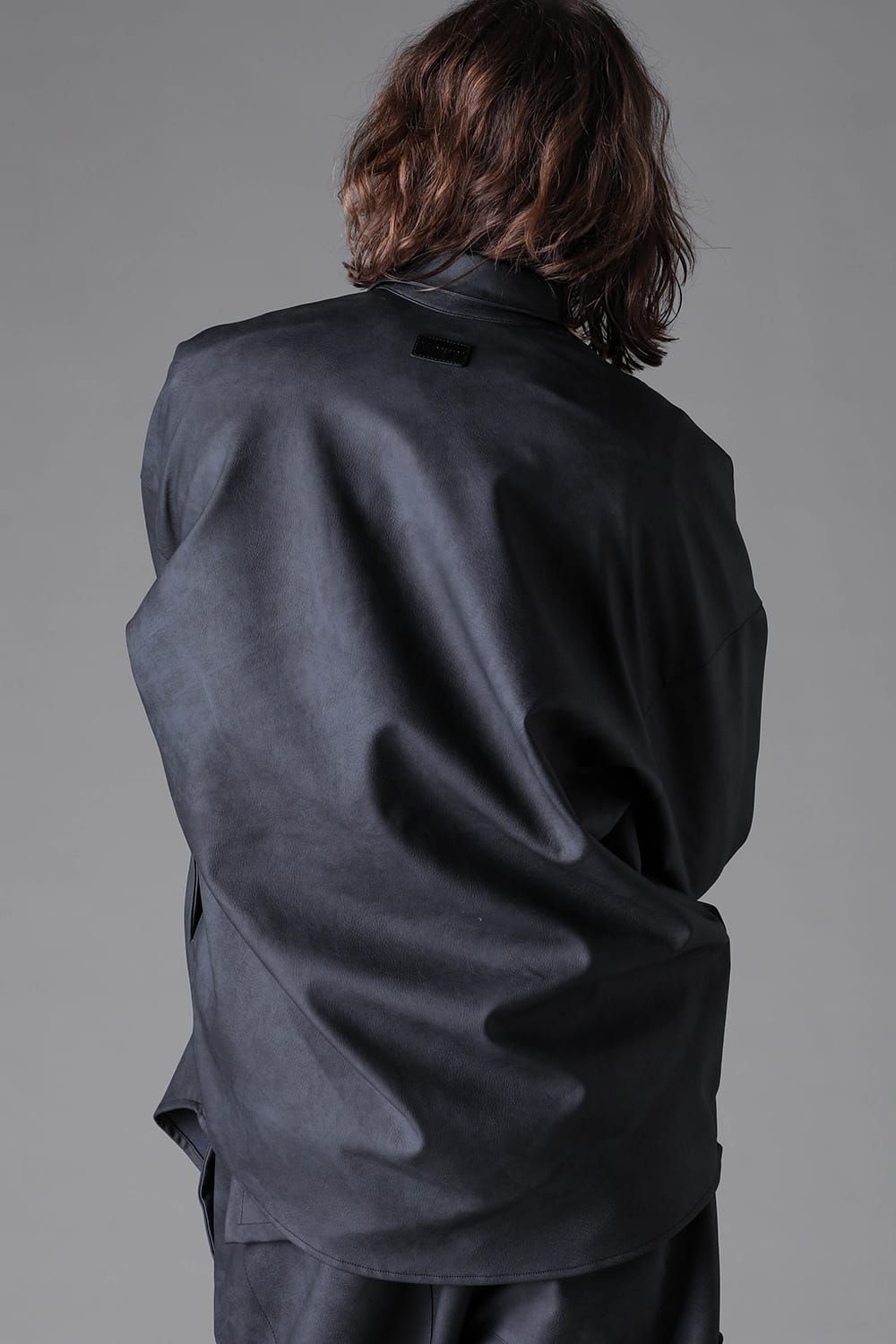 《2026AW先行予約》Vegan Leather  Cocoon Shirts"Smoke Black / Khaki" / ヴィーガンレザーコクーンシャツ"スモークブラック / カーキ"
