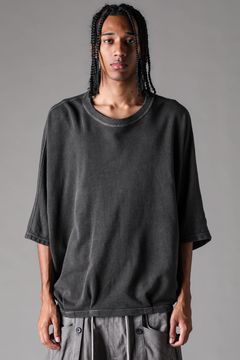 《2027SS先行予約》Sumi Dyed Lightweight French Terry Dolman Jumbo Tee"D.Grey" / 墨染ミニ裏毛ドルマンジャンボTee"ダークグレー"