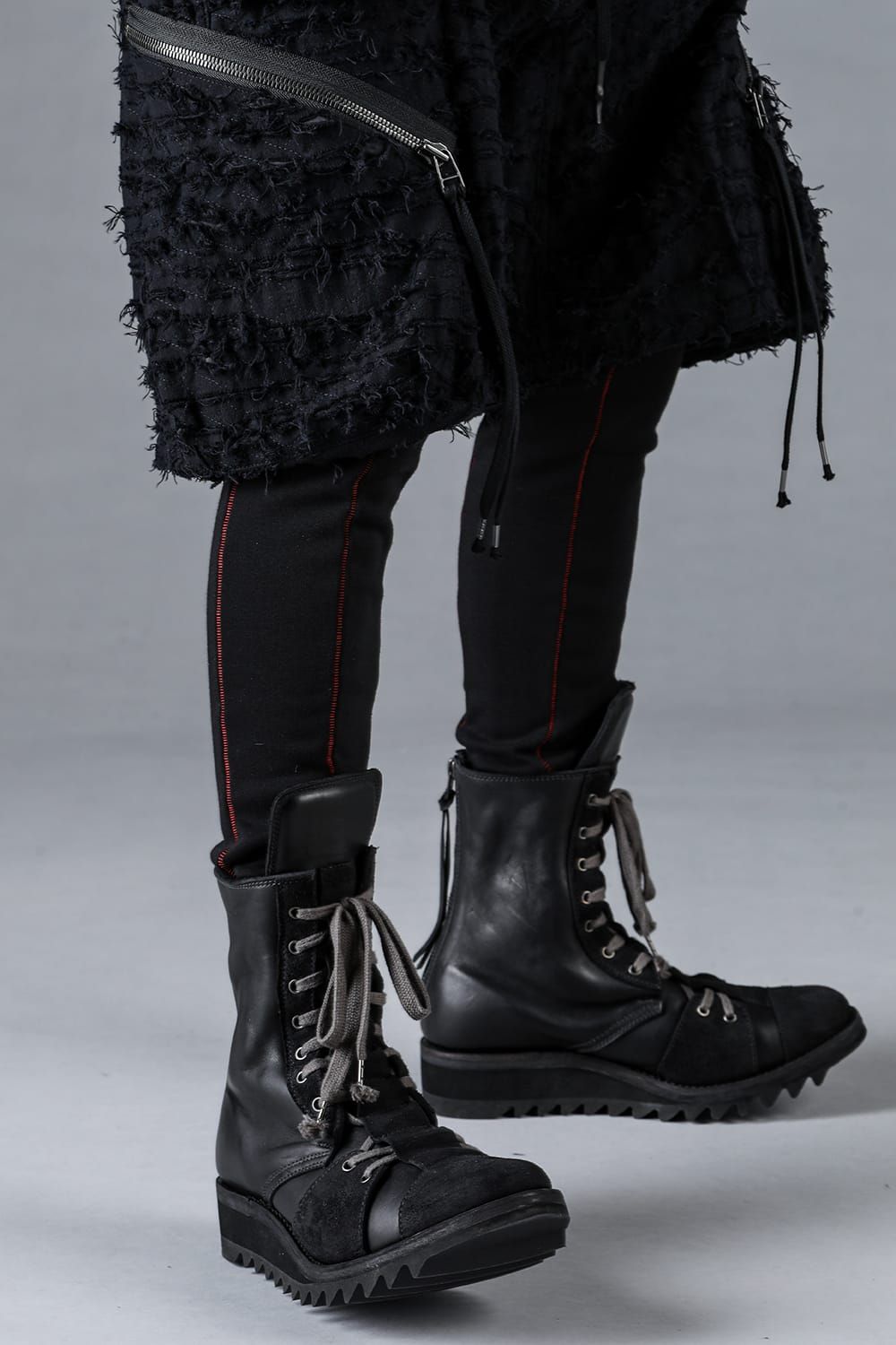 Horse Leather Shark Sole Lace-Up Boots "Black" / ホースレザーシャークソールレースアップブーツ"ブラック"