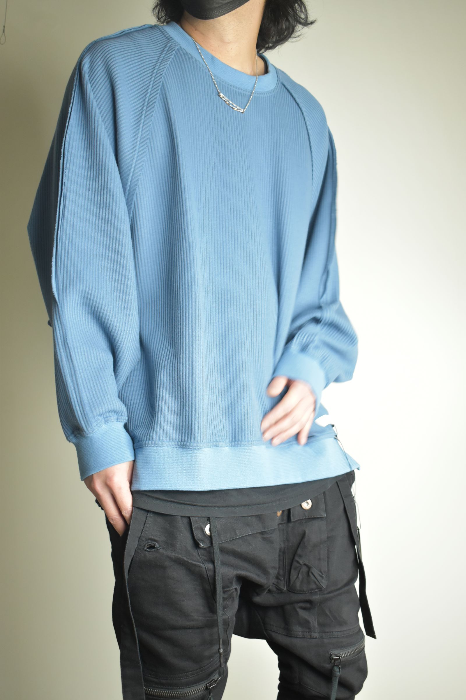 Rail Knit Dolman Sleeve"Blue" / レールニットドルマンスリーブ"ブルー"