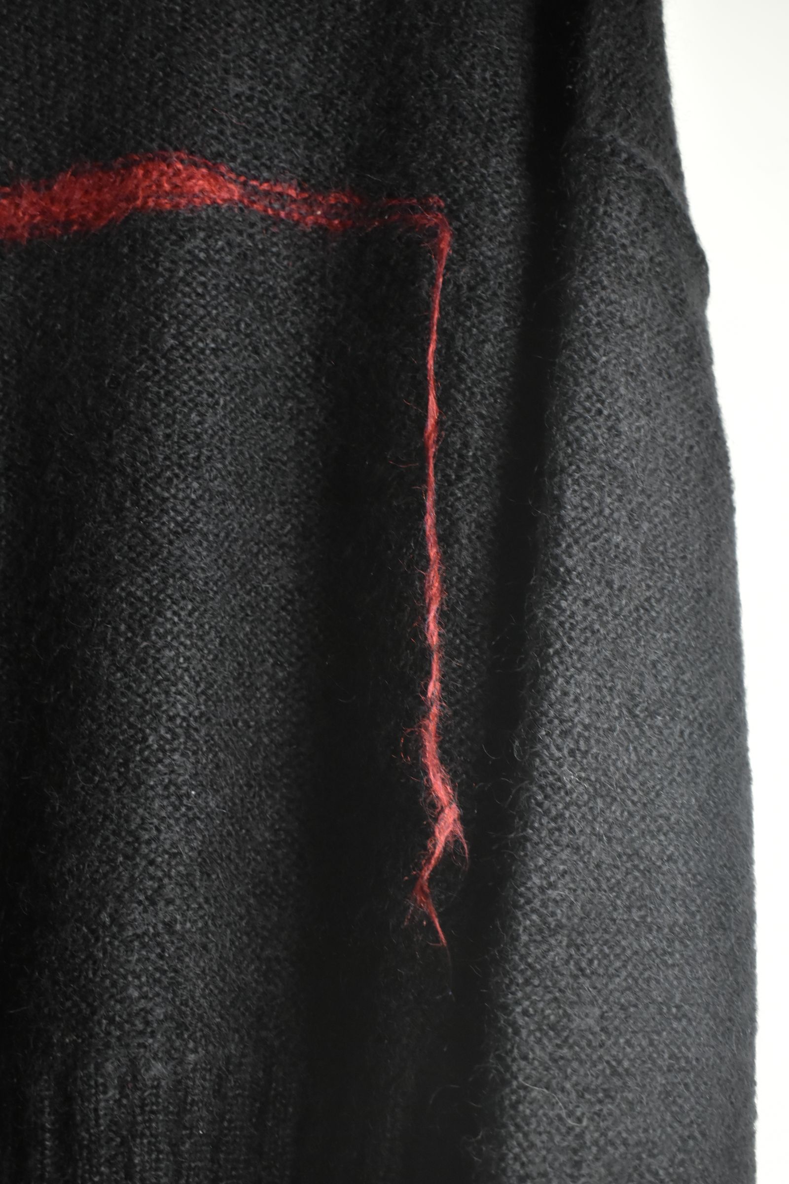 Mohair Knit Pullover "Black-Red" / モヘアニットプルオーバー"ブラックレッド"