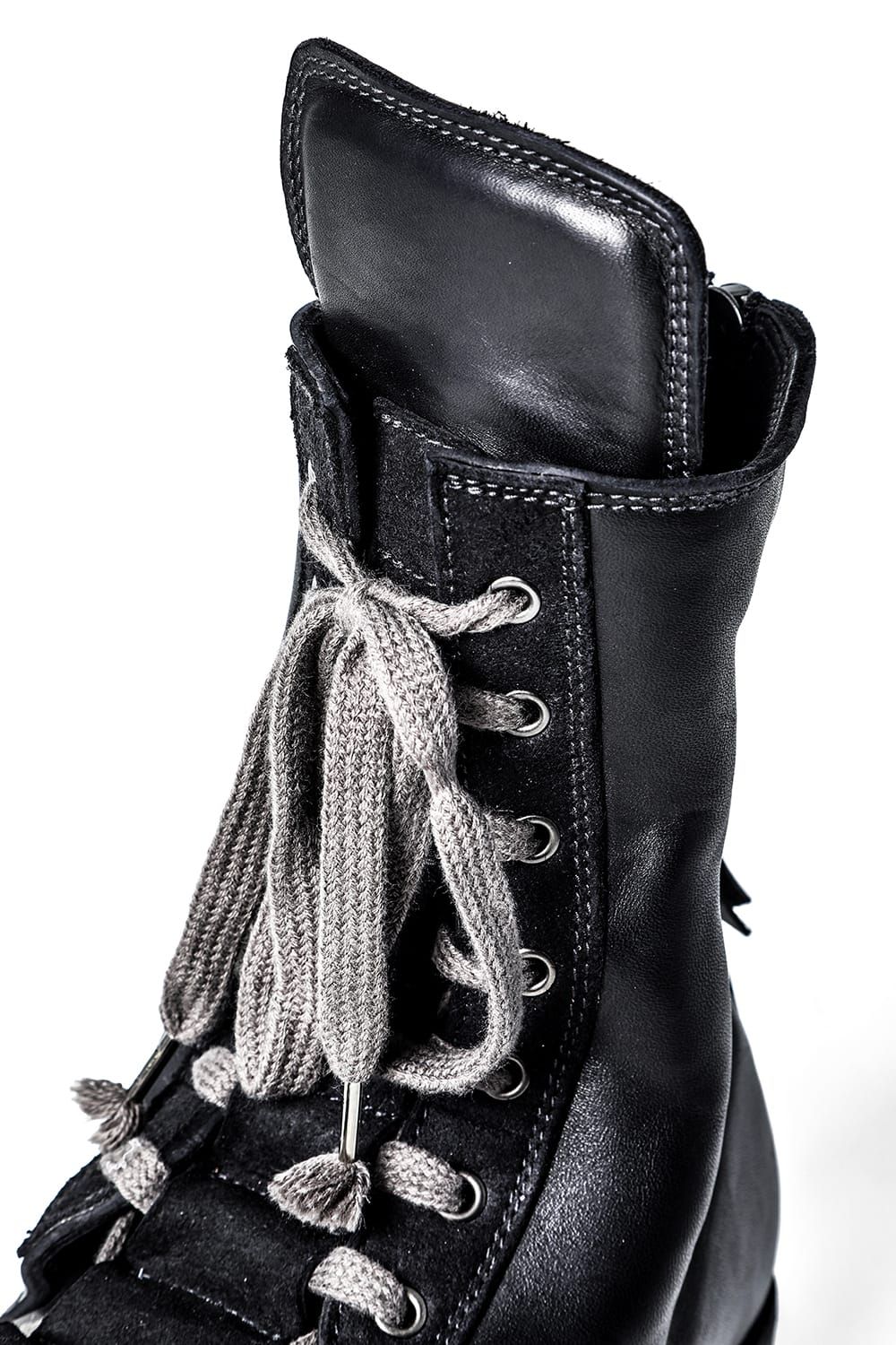 Horse Leather Shark Sole Lace-Up Boots "Black" / ホースレザーシャークソールレースアップブーツ"ブラック"