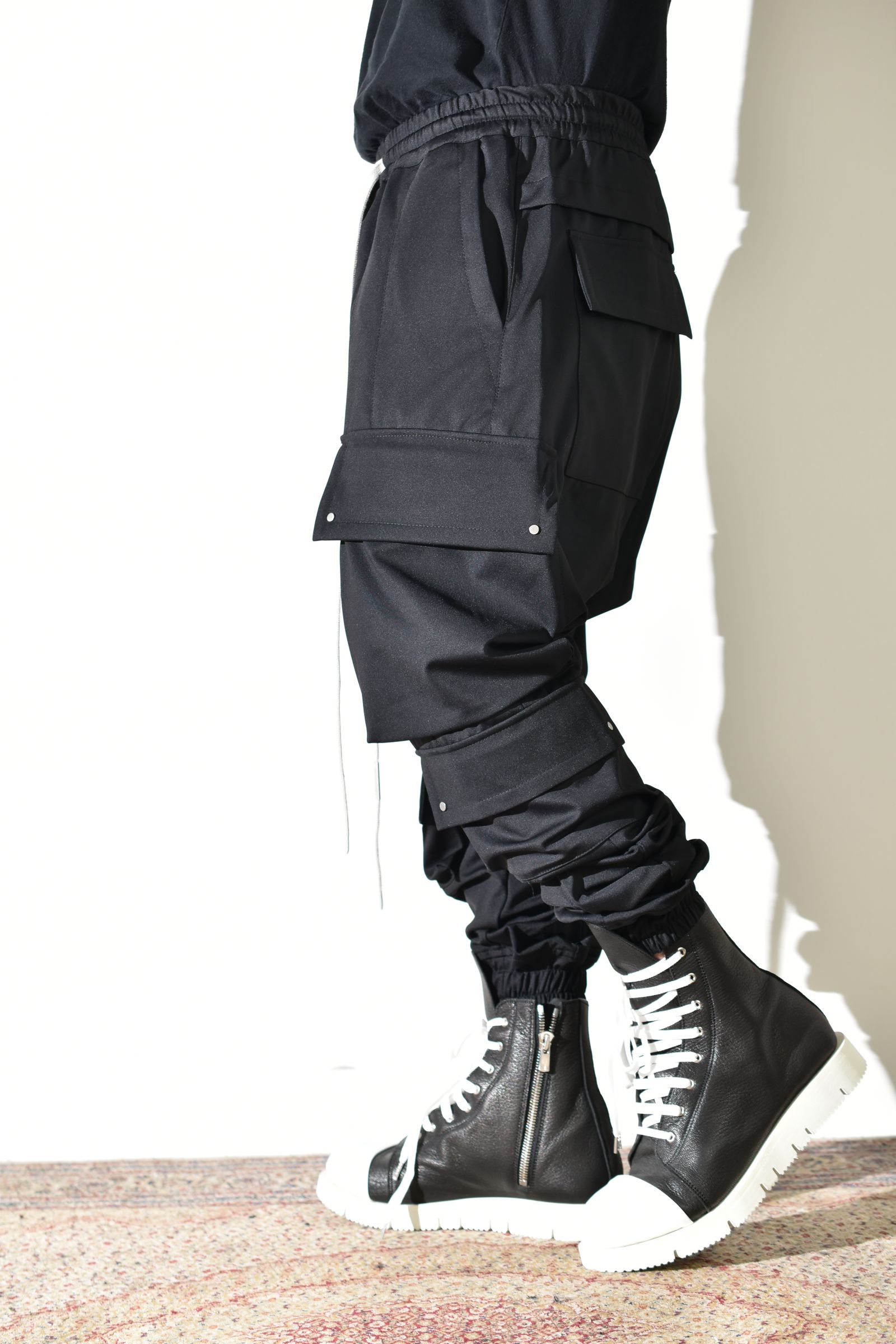 Technical Nylon Military Sarrouel Easy Pants"Black" / テクニカルナイロンミリタリーサルエルイージーパンツ"ブラック"