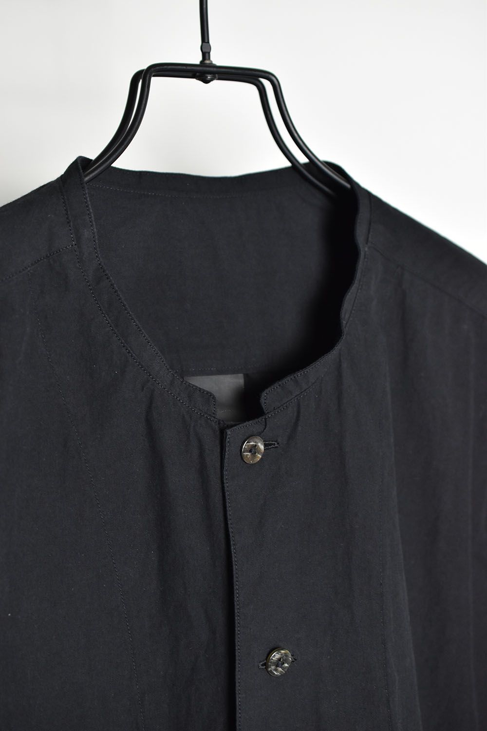 Cotton Band Collar Shirt"Black"/コットンバンドカラーシャツ"ブラック"