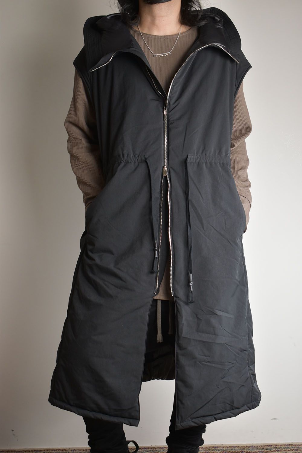 Chill Buster Sleeve Less Long Parka"Black"/チルバスタースリーブレスロングパーカー"ブラック"