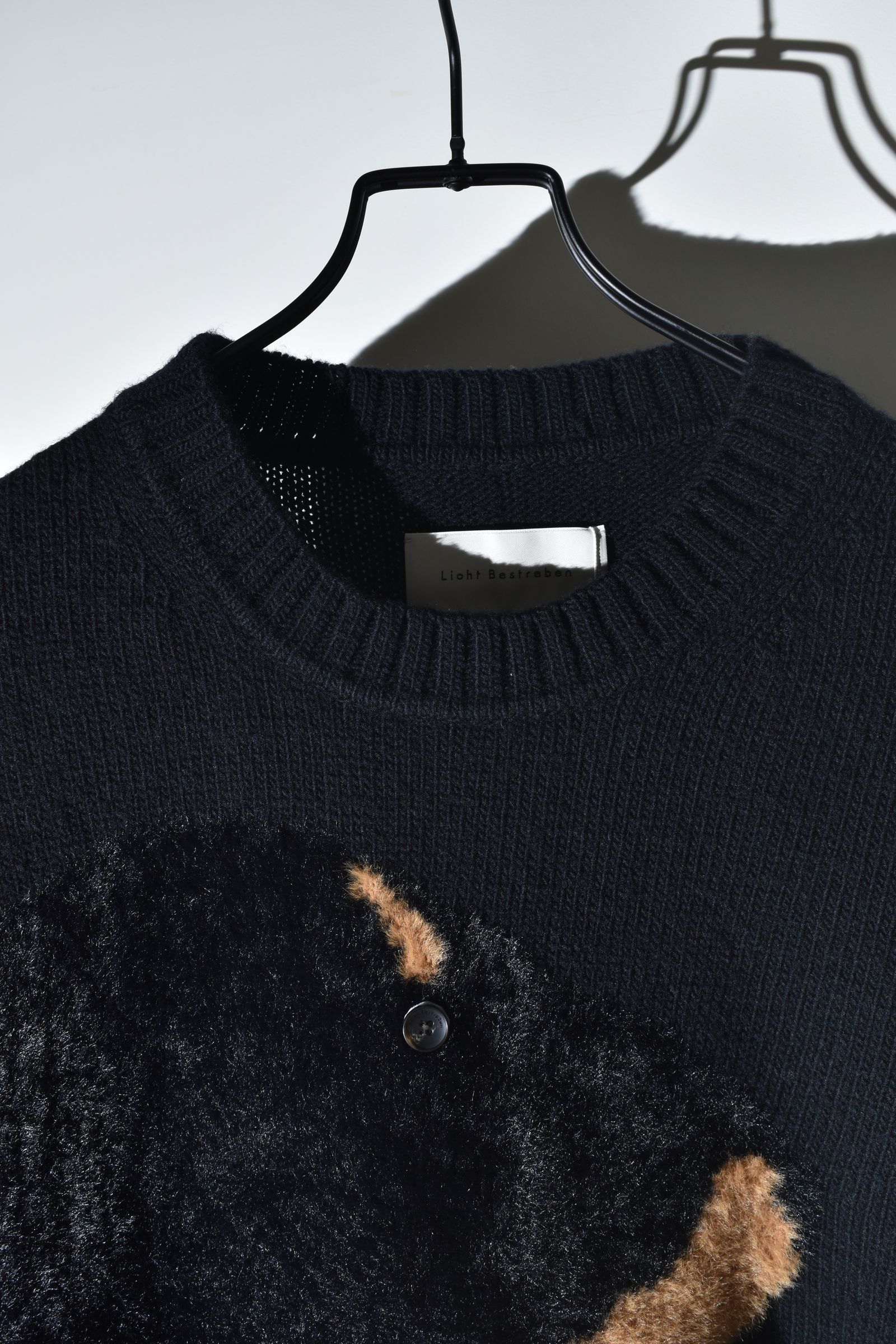 Dog Motif Intarsia Sweater "Black" / ドッグモチーフインターシャセーター"ブラック"