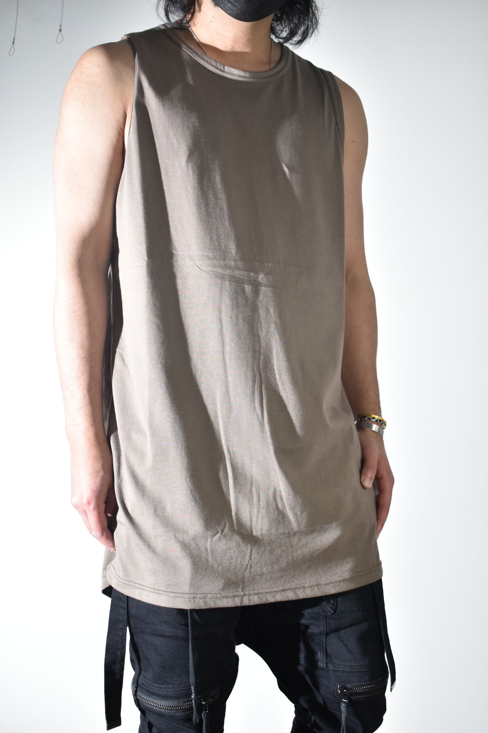 Long Tank Top"G.Brown"/ロングタンクトップ"グレーブラウン"