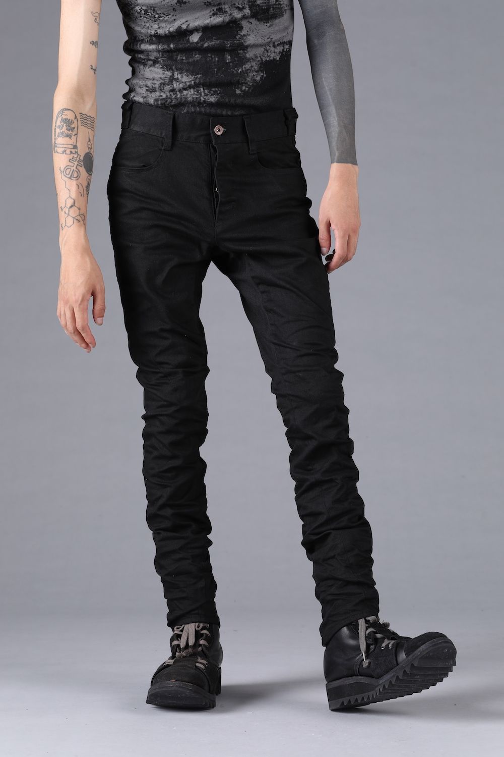 Stretch Denim Straight Slim Pants"Black" / ストレッチデニムストレートスリムパンツ"ブラック"