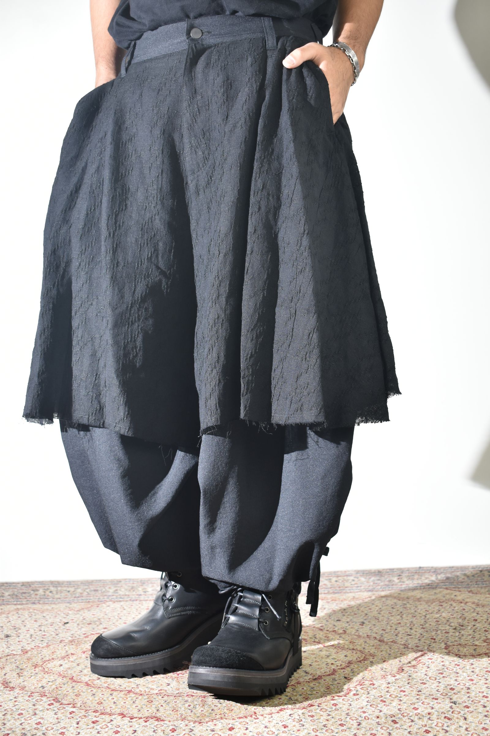 Layerd Wide Sarrouel"Black" /  レイヤードワイドサルエル"ブラック"