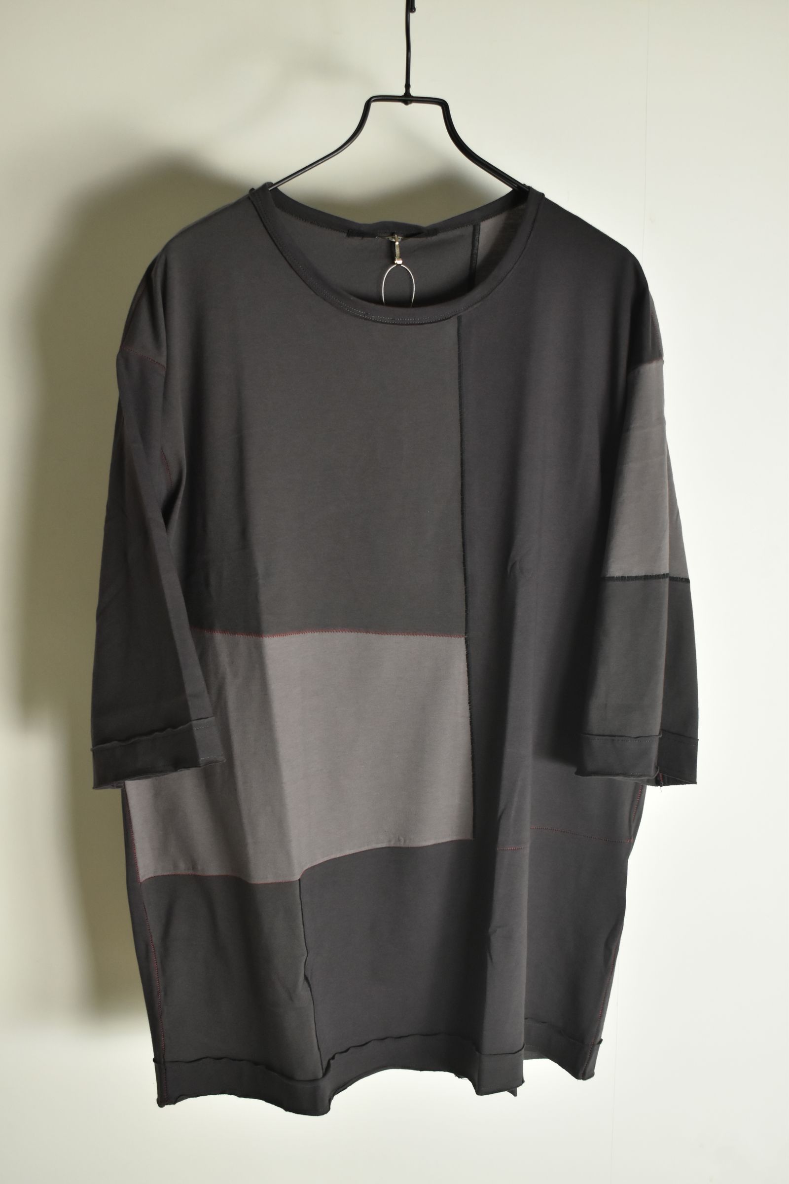 Multi Color Patchwork T-shirt"Charcoal" / マルチカラーパッチワークTシャツ"チャコール"