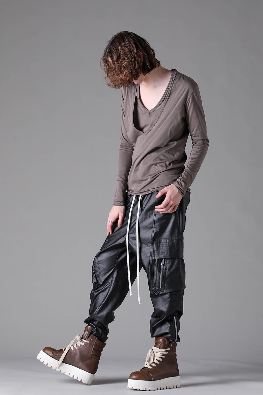 《2026AW先行予約》Layerd V Neck Long Sleeve"Black / Mustard yellow /Grey /White" / レイヤードVネックロングスリーブ"ブラック/マスタードイエロー/グレー/ホワイト"