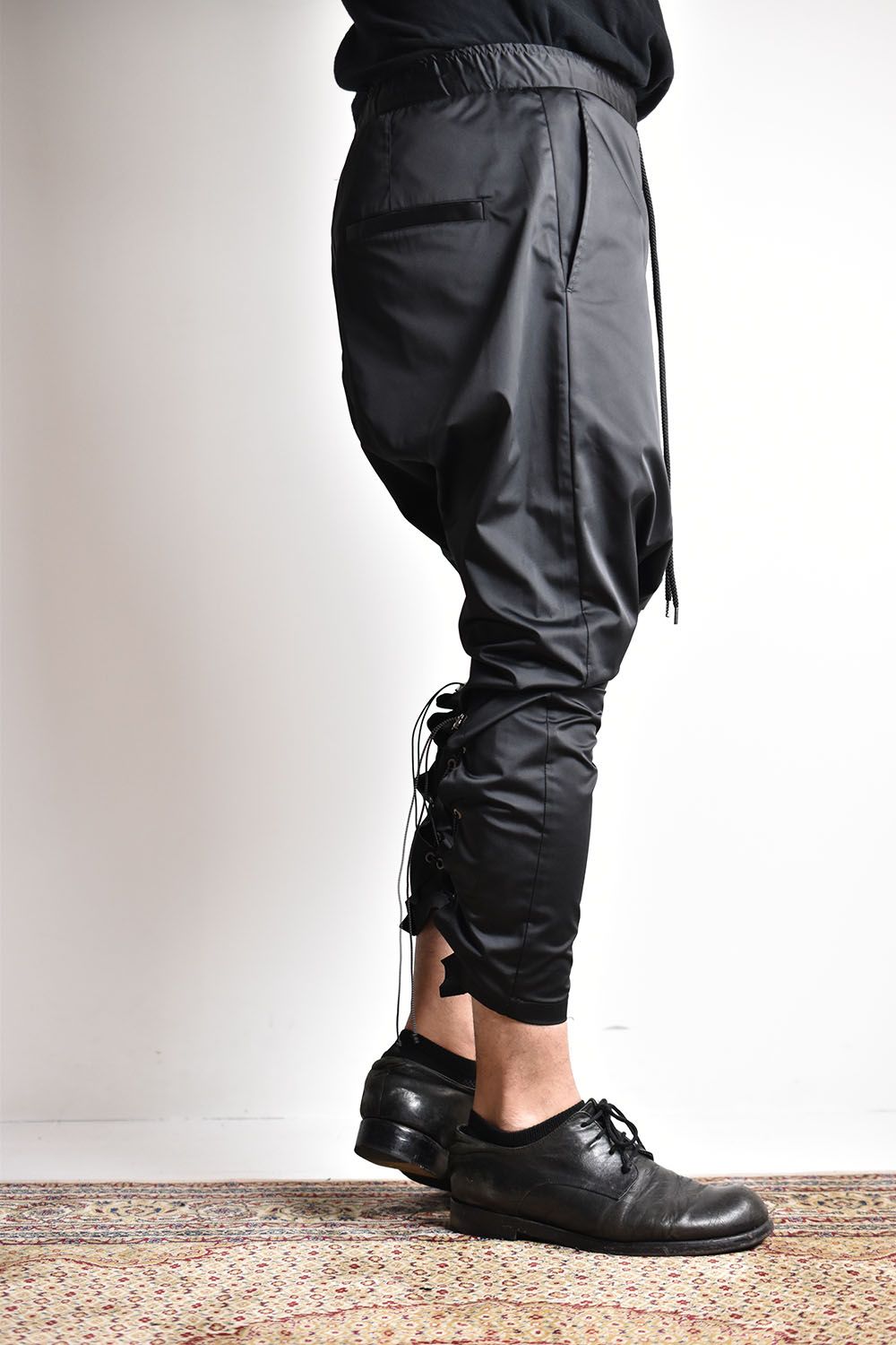 Back Lace Narrow Sarouel Pants"Black"/バックレースナローサルエルパンツ"ブラック"