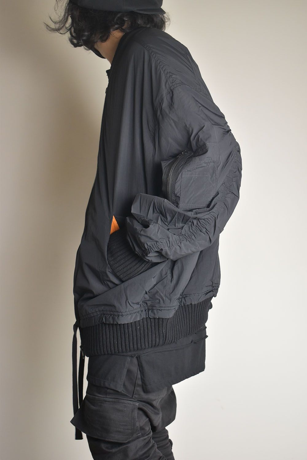 Over Sized Bomber Jacket"Black" / オーバーサイズボンバージャケット"ブラック"