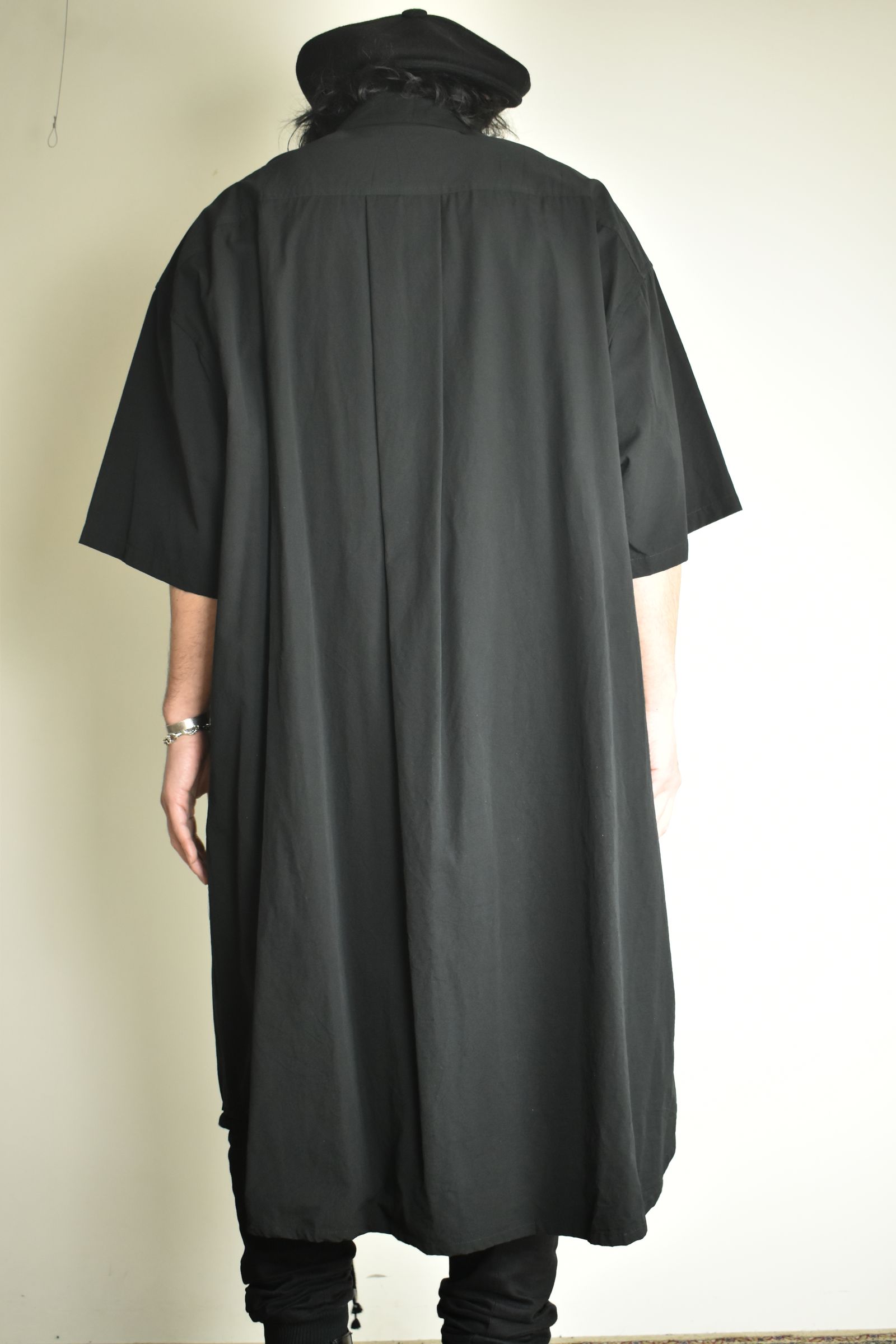 Cotton Broad Short-Sleeved Big Shirt &Dress"Black" / コットンブロード半袖ビッグシャツ / ワンピース"ブラック"