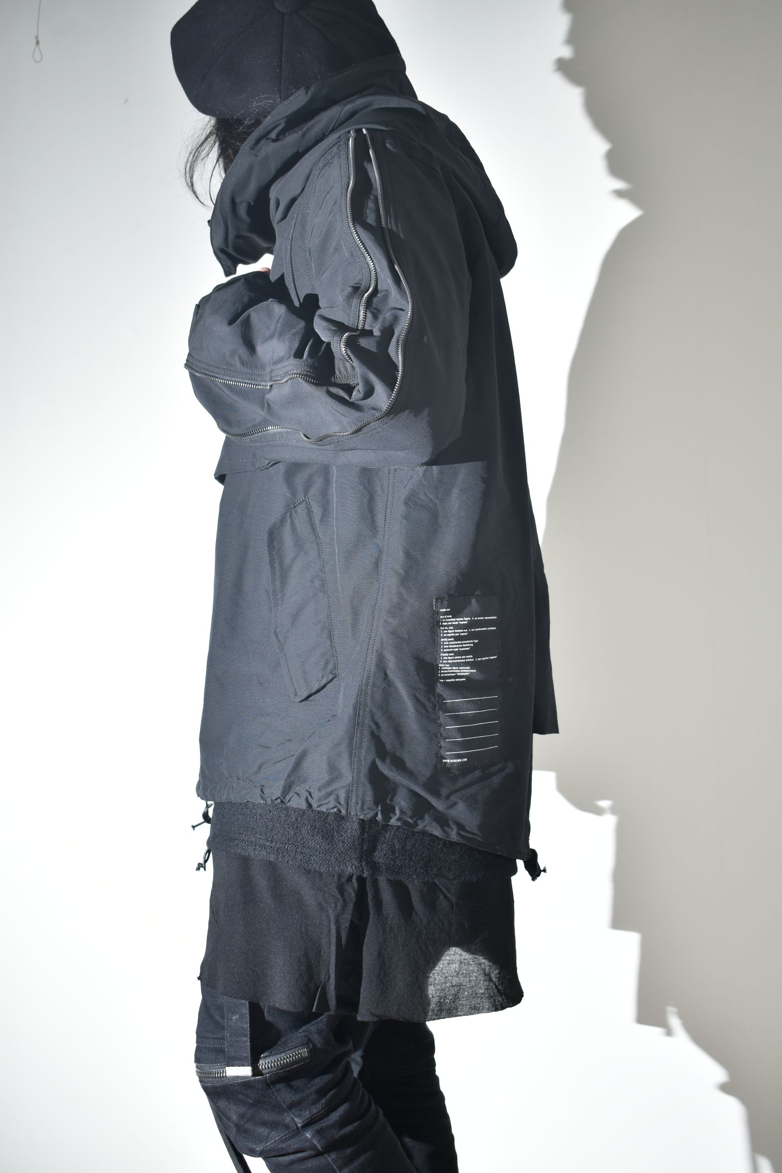 Multi Zip Short Mods Coat"Black" / マルチジップショートモッズコート"ブラック"
