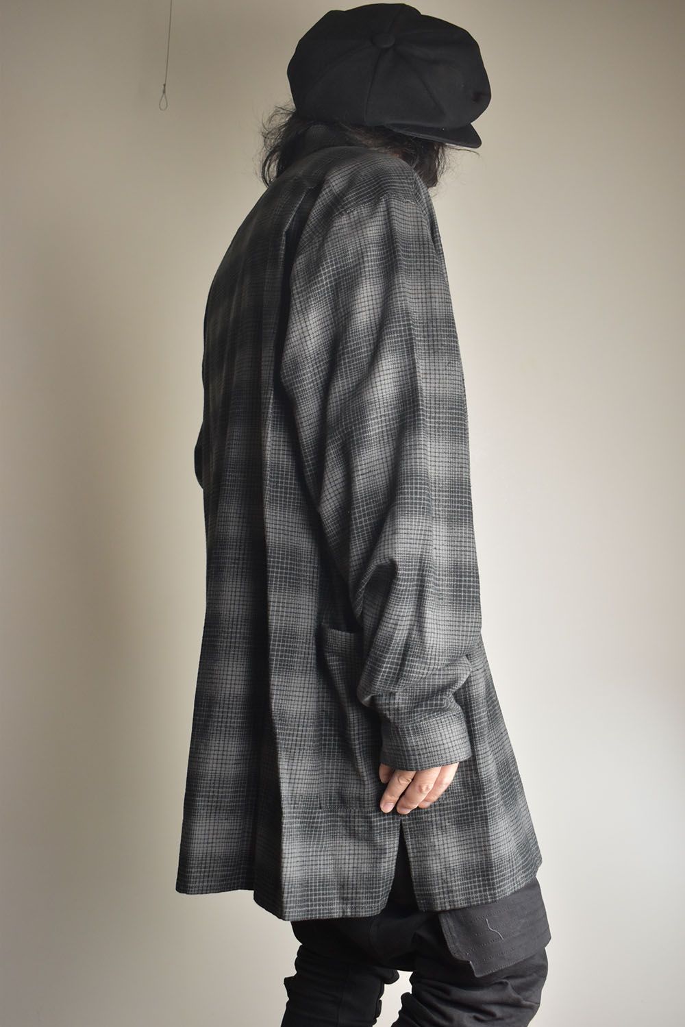 Over Sized Check Shirts"Grey" / オーバーサイズドチェックシャツ"グレー"