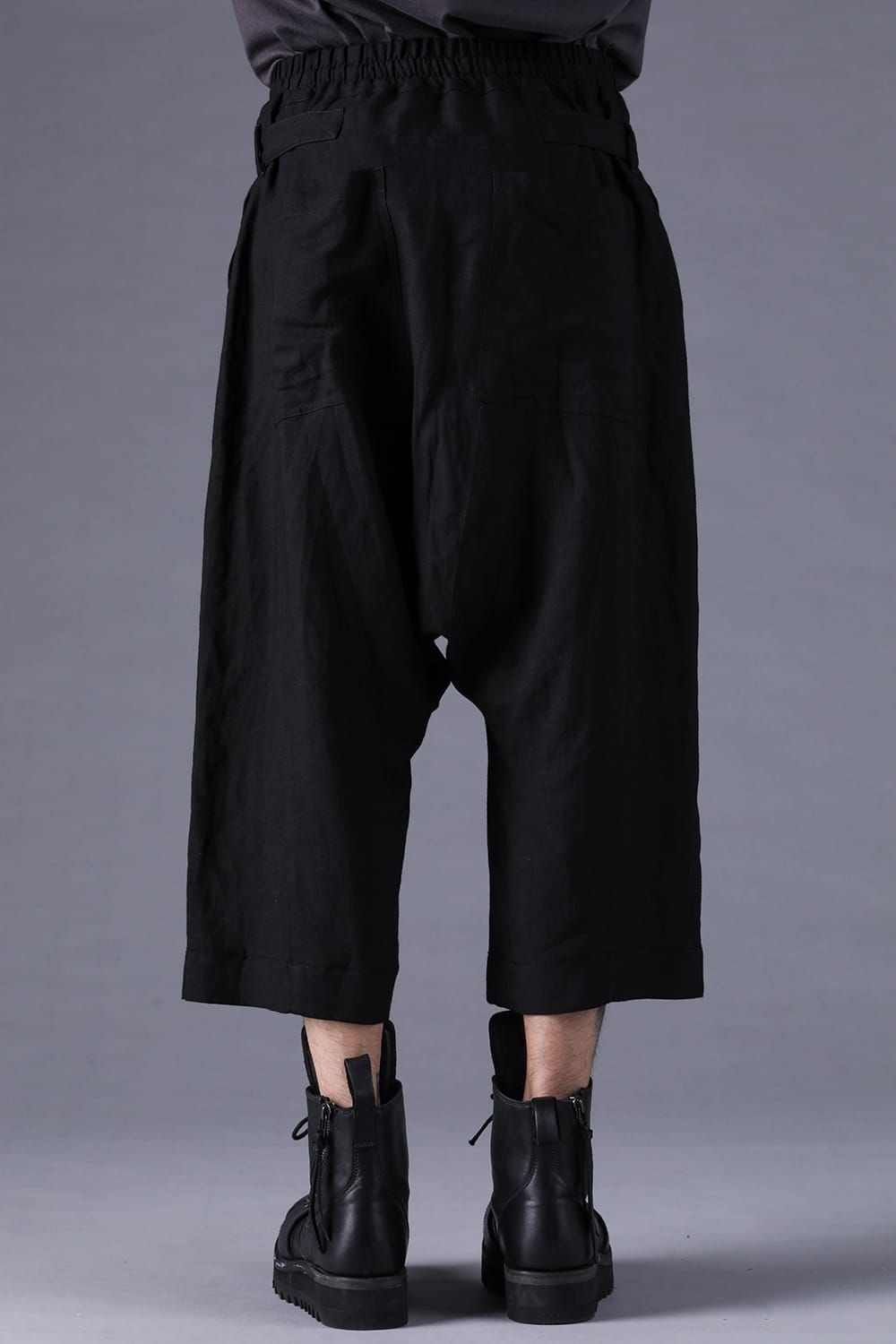 《2027SS先行予約分》Bamboo Linen Wide-Leg Cropped Pants"Black" / バンブーリネンワイドクロップドパンツ"ブラック"